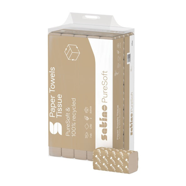 Toalla de papel Satino pt2 puresoft plegada en Z, 2 capas, 20,6 x 24 cm (3750 piezas)