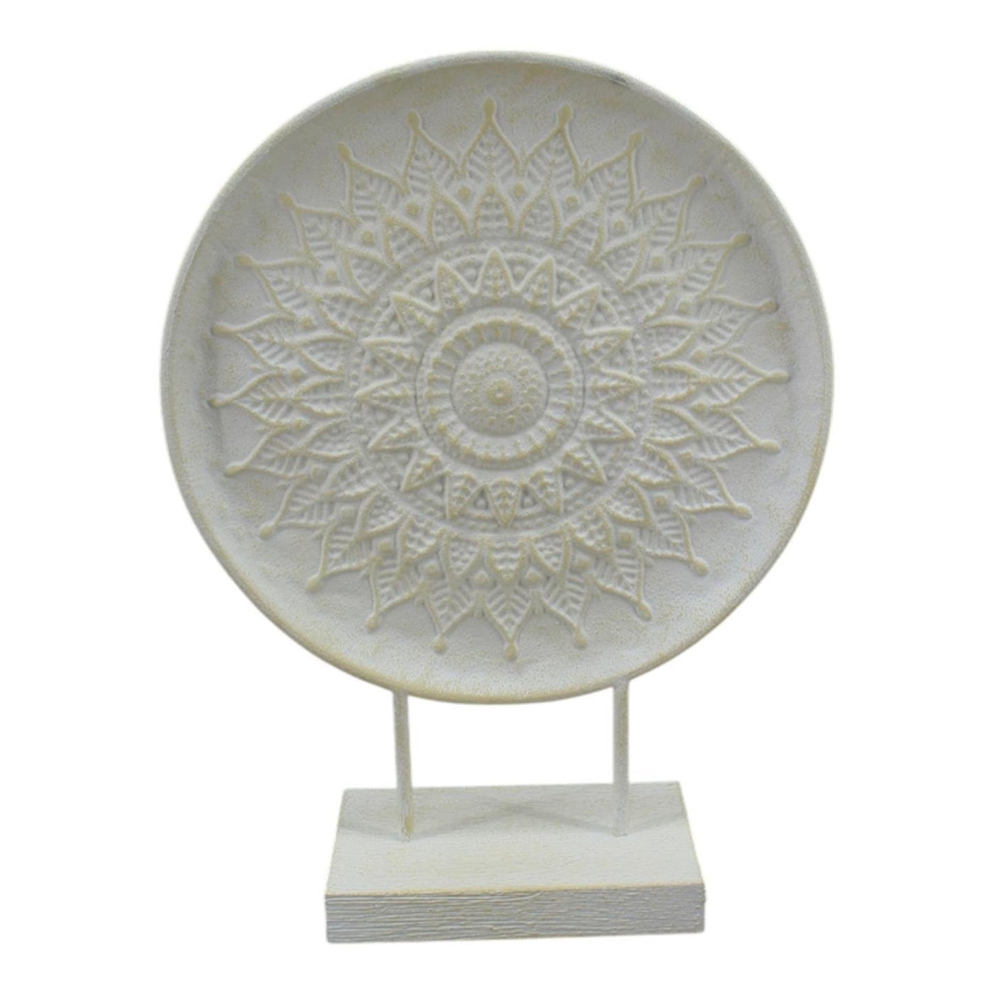 Ornamento atmosfera signorile in metallo crema 35x12x46,5 cm