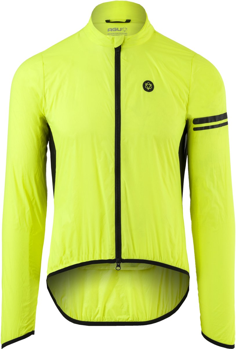 Giacca da ciclismo Agu Wind II Essential da uomo - gialla - l - antivento - cerniera a doppio cursore