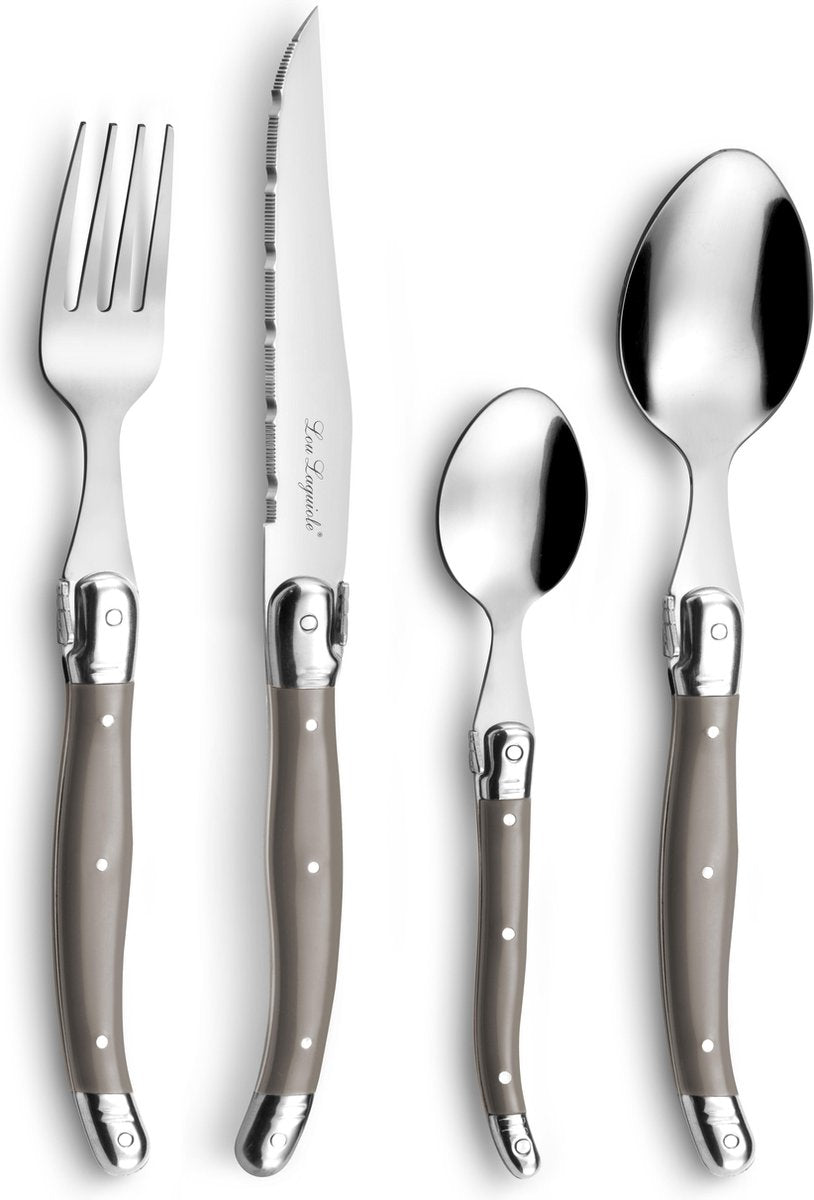 Lou laguiole - Set posate 24 pezzi tortora - 6 persone