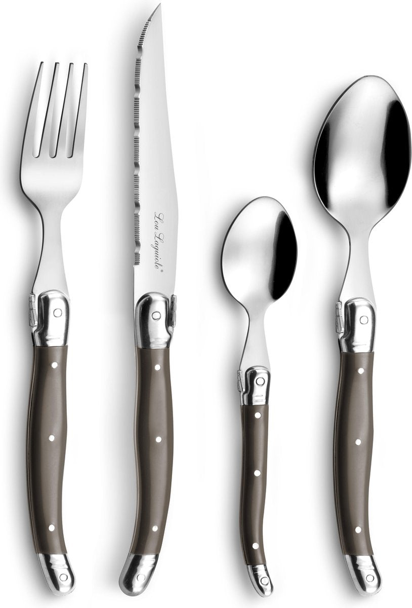 Lou laguiole - Set posate 24 pezzi pepe marrone - 6 persone