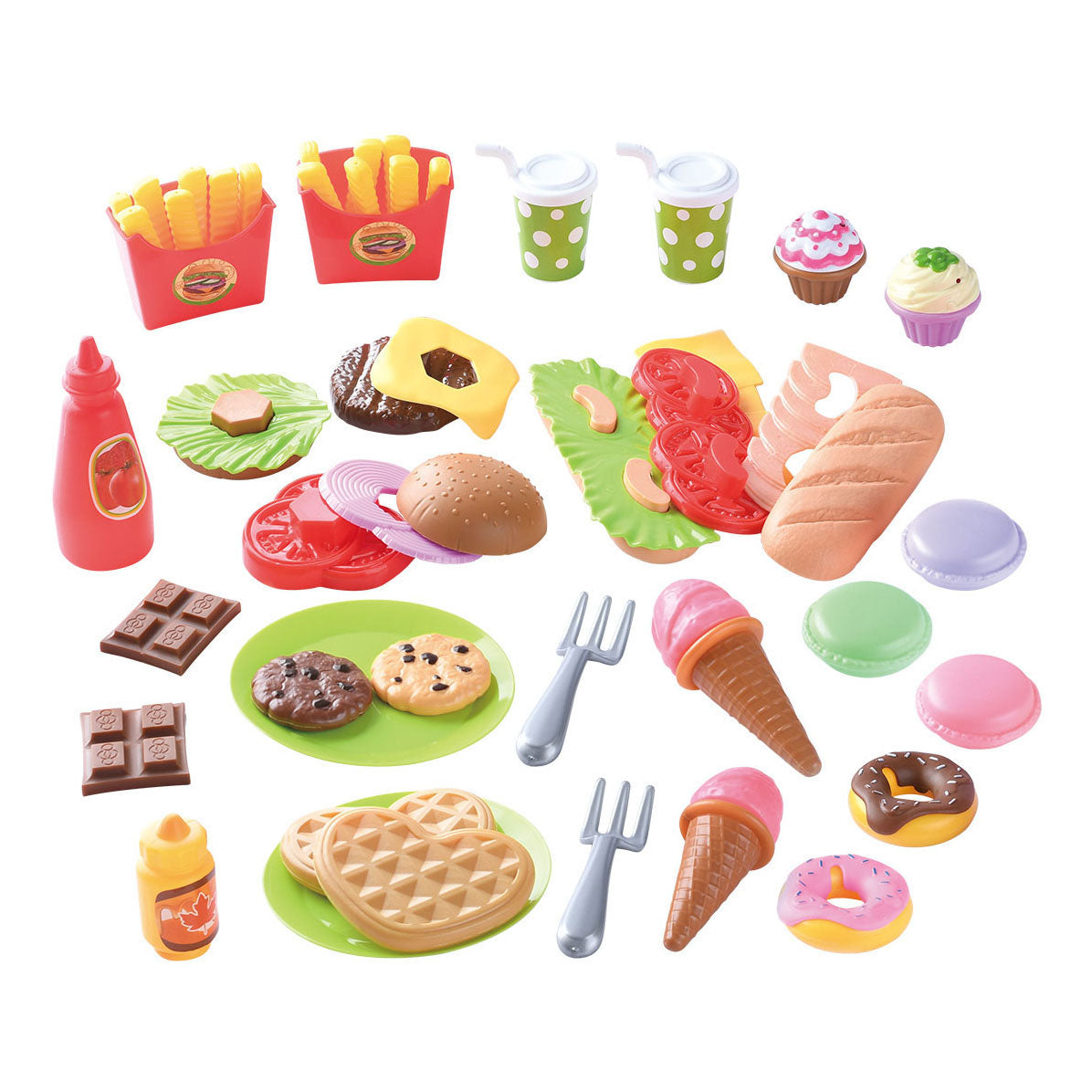 Play Toys Food Lunch and Snacks Play Set, 60dlg.