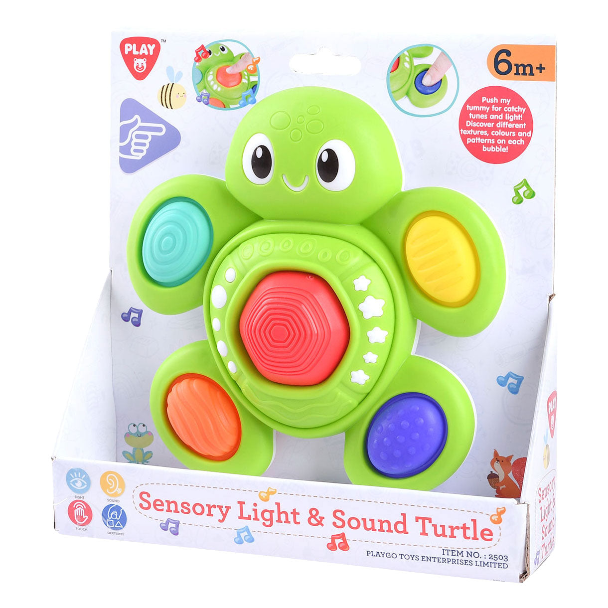 Gioca alla tartaruga sensoriale per bambini con luce e suono