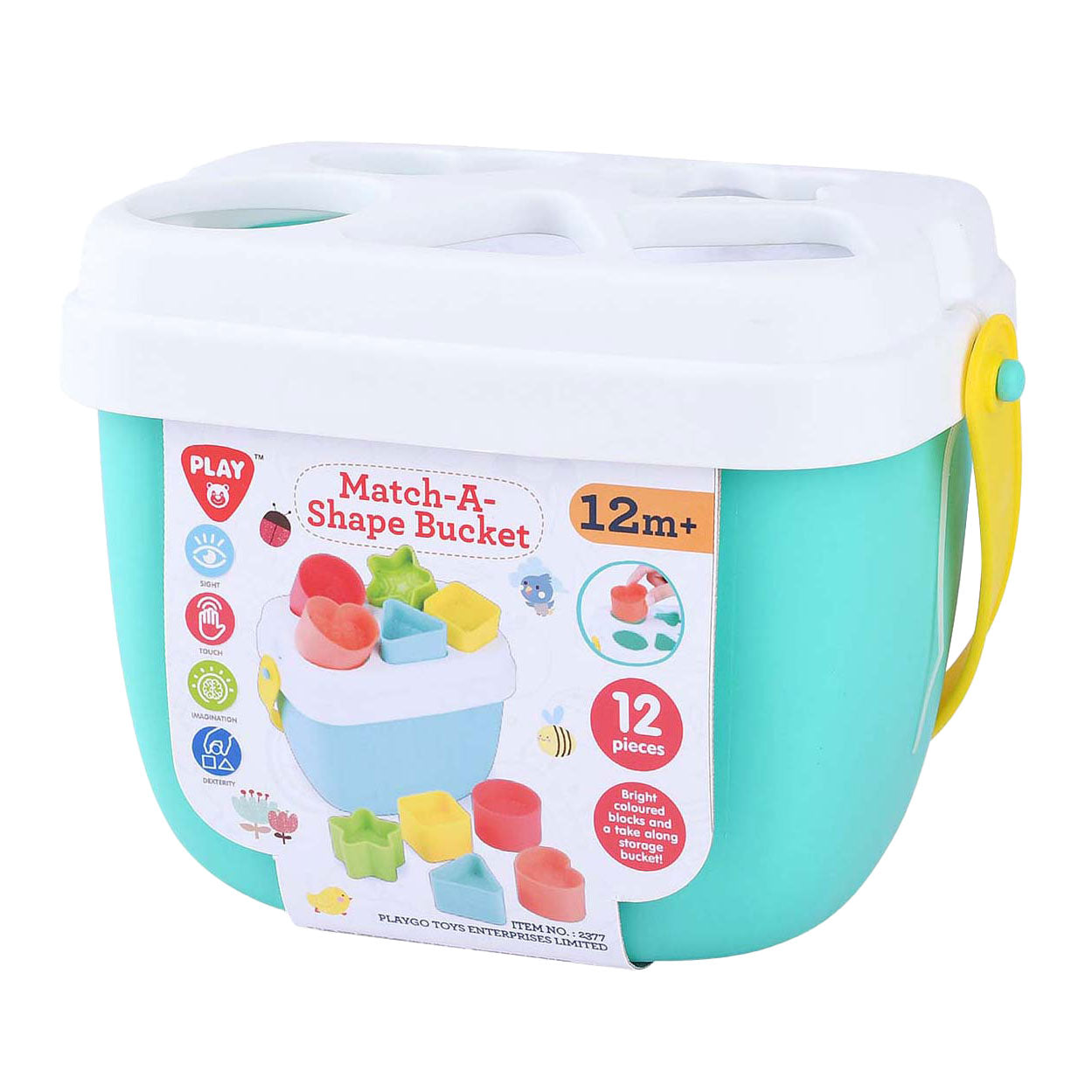 Juega el cubo de estofado con formas, 12dlg.
