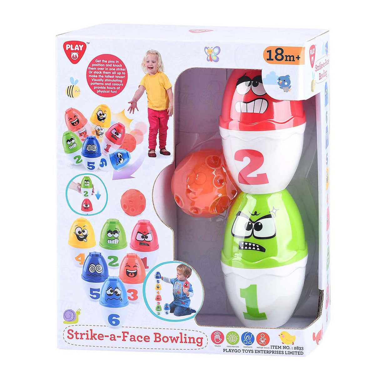 Play Bowling Play Set Faces, 13dlg.