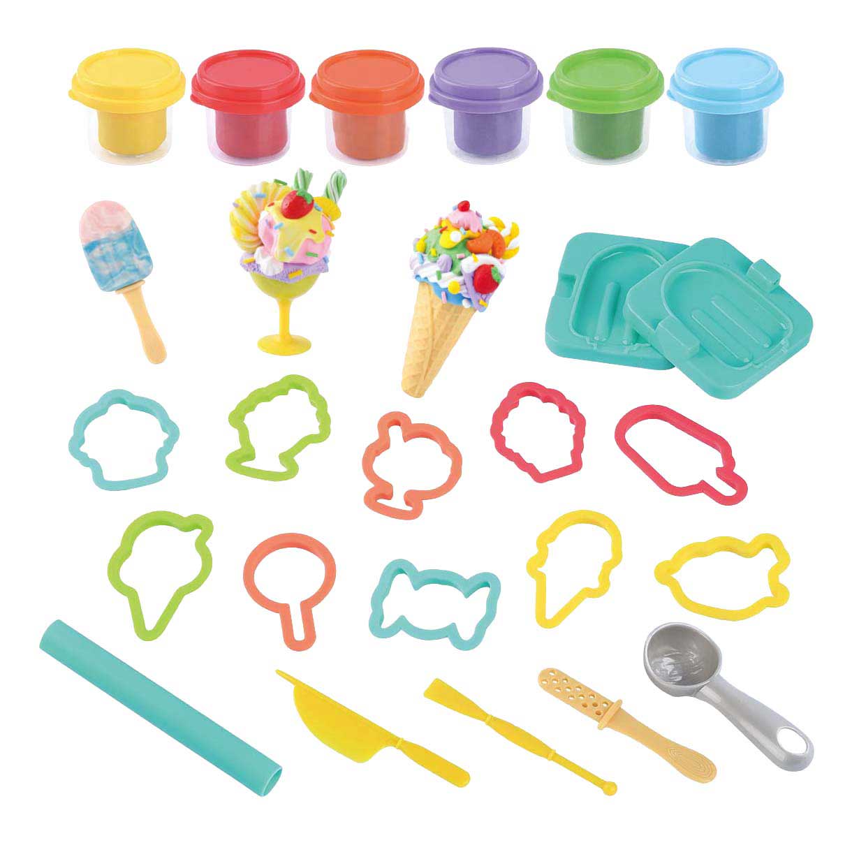 Set di argilla per gelato Playgo Sweets - 6 vasi di terracotta