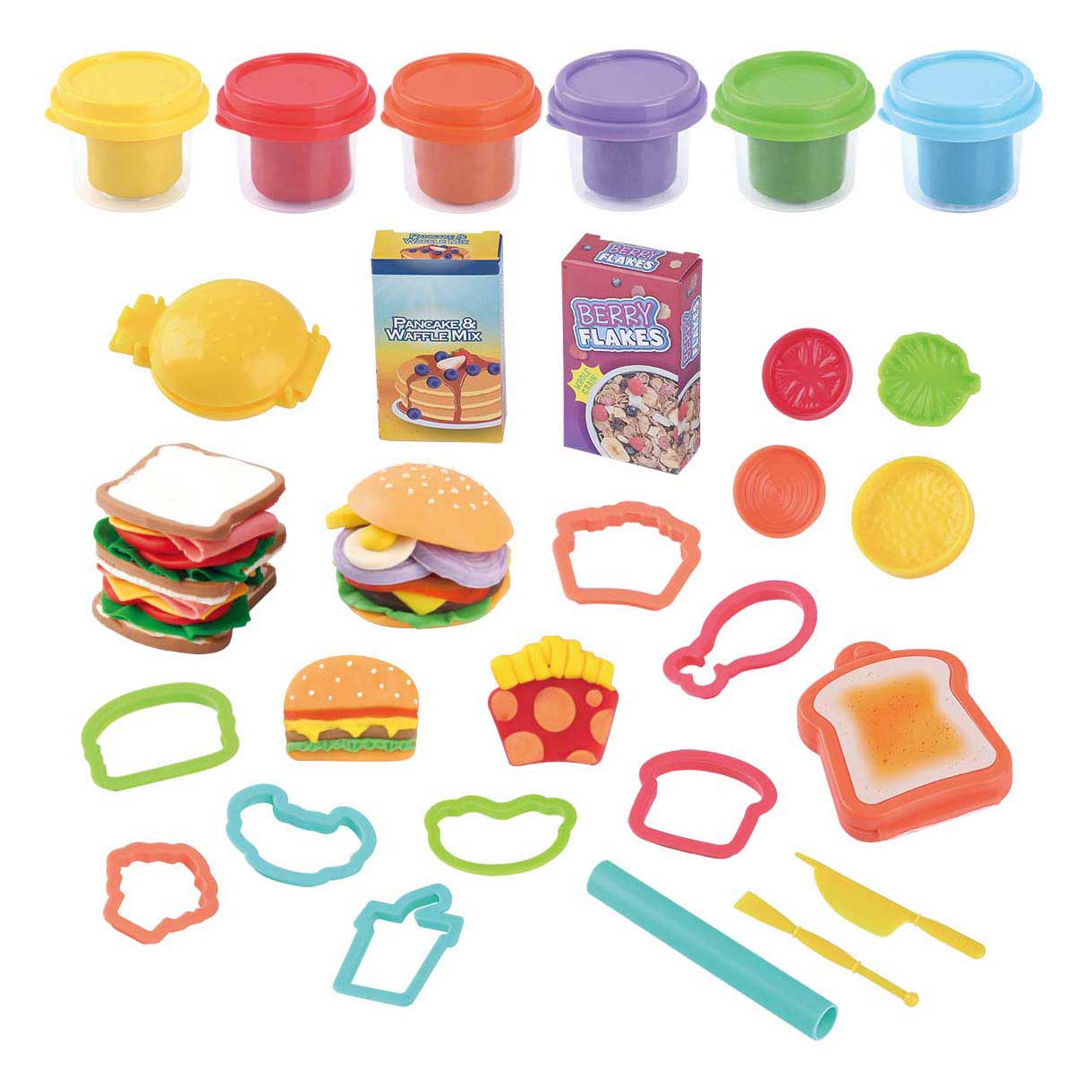 Set de arcilla para almuerzo y dulces Playgo - 6 vasijas de barro