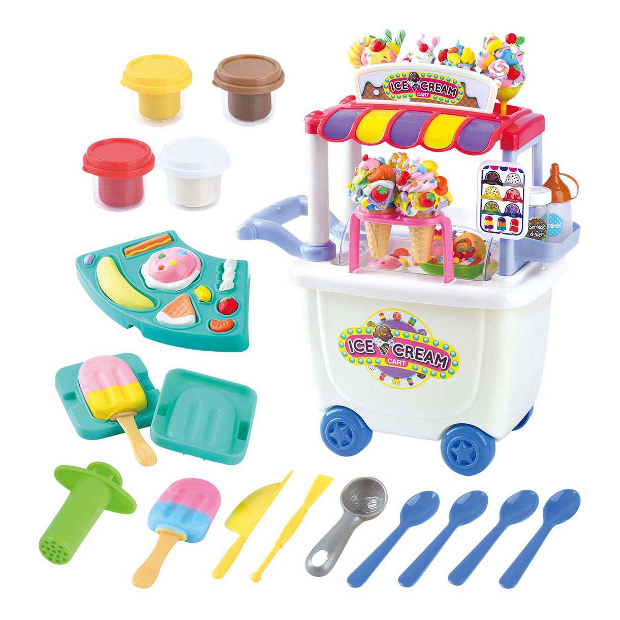 Set di argilla per camion dei gelati Playgo - 4 vasi di terracotta
