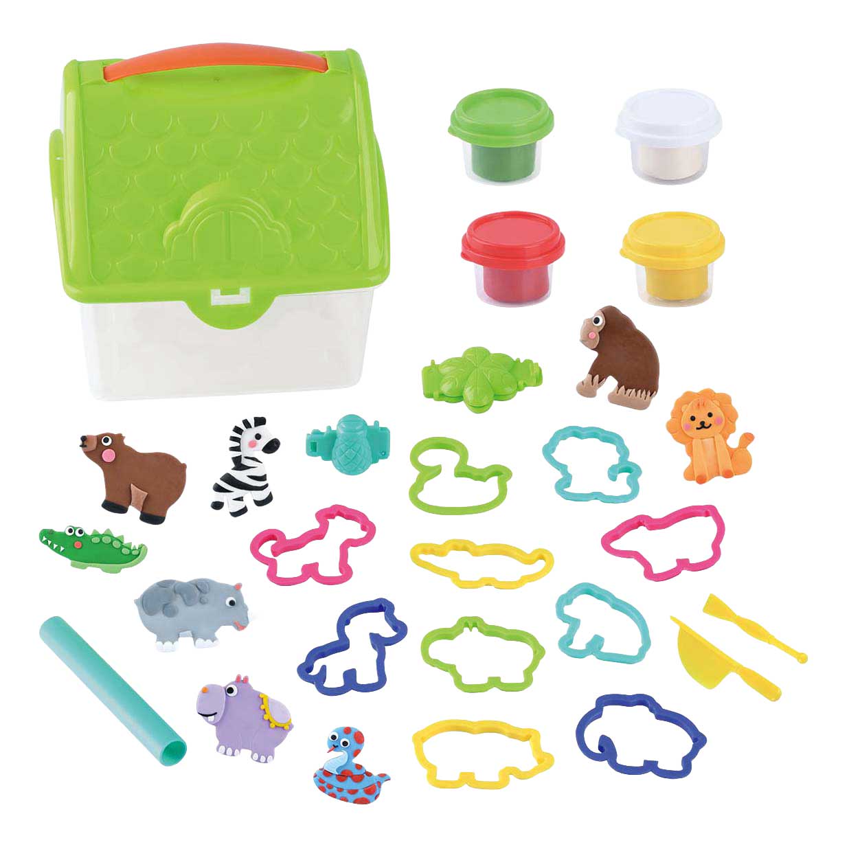 Play Wild Adventure Kleiset en Box Storage, 4 frascos de arcilla