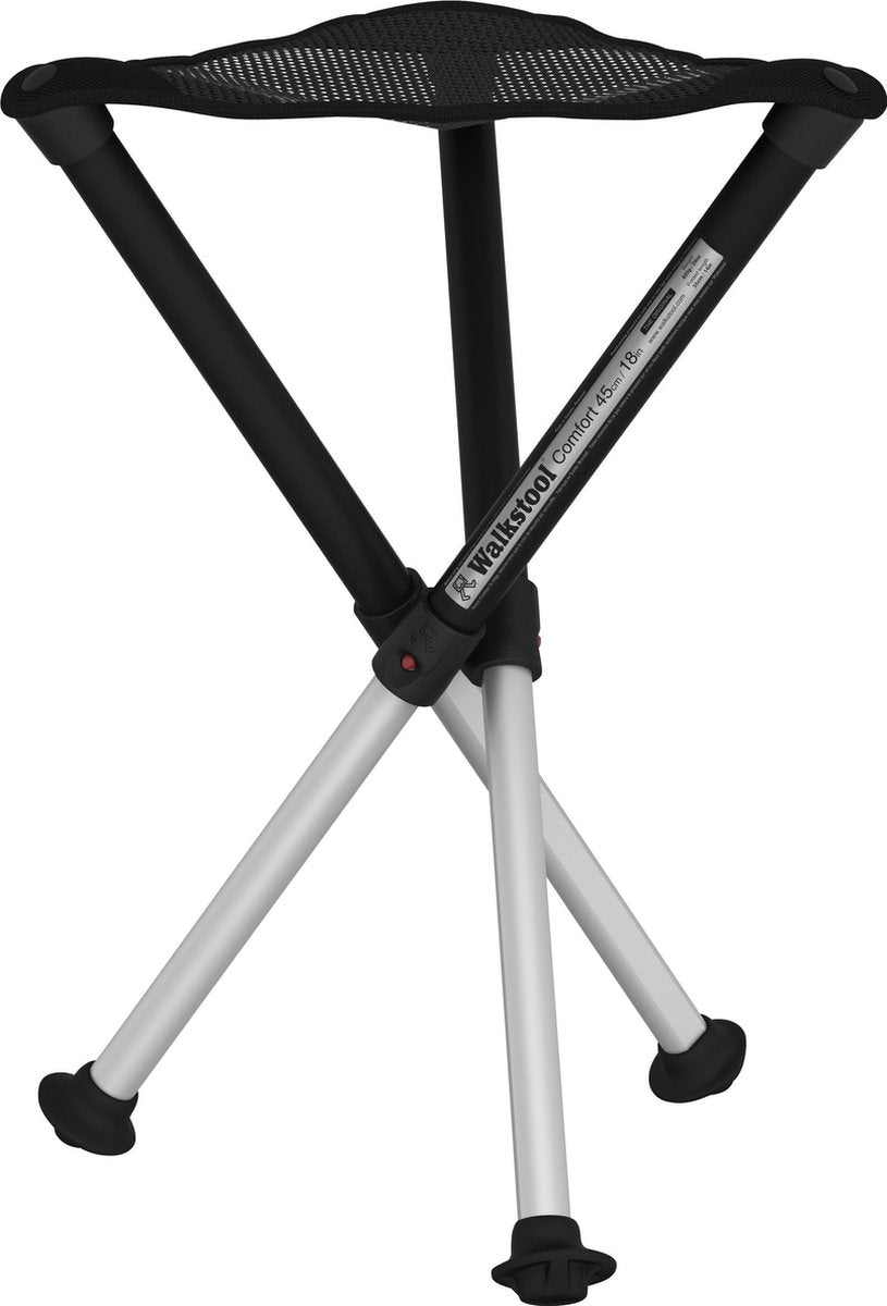 Taburete Walkstool - taburete de 3 patas - confort 45 cm - ajustable - negro