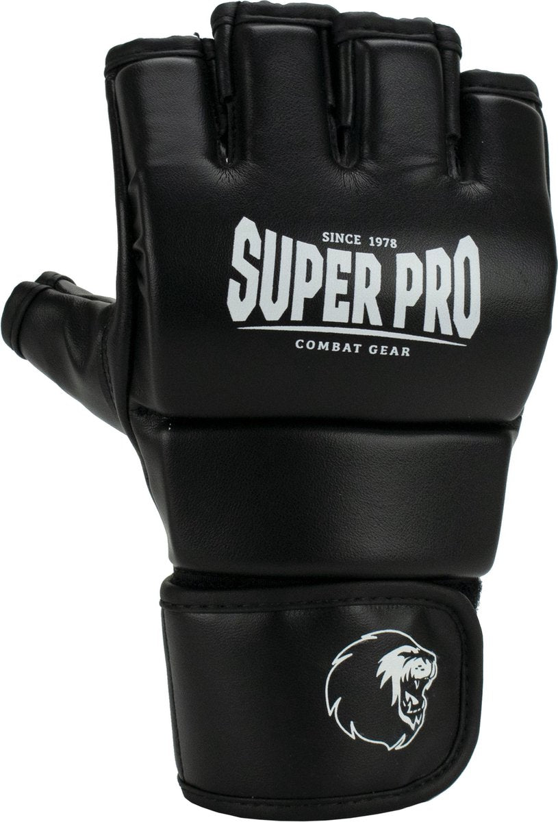 Guanti mma super pro da combattimento brawler bianchi e neri piccoli