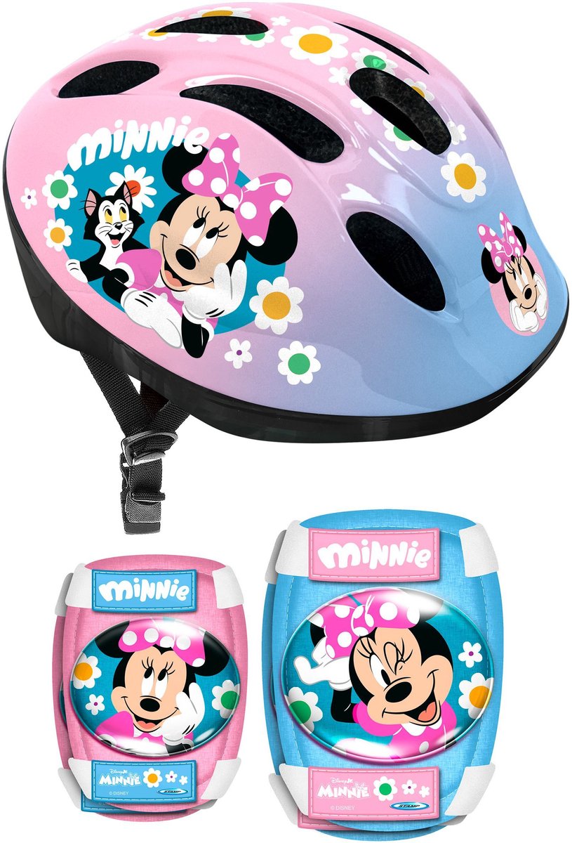 Set casco e gomitiere-ginocchiere Minnie mouse - mn432507 - 50 56 cm