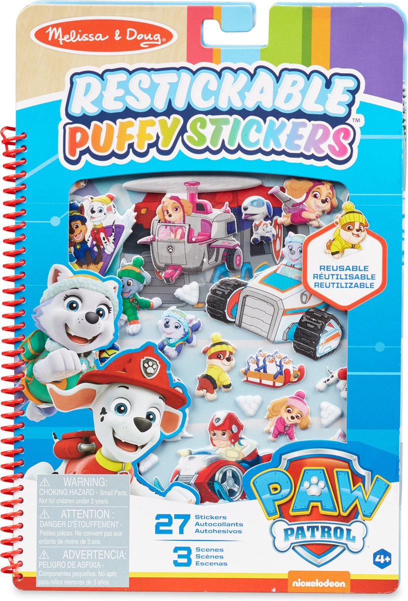 Melissa doug pegatinas hinchadas restickable de patrulla canina - la montaña de jake (27 pegatinas reutilizables)