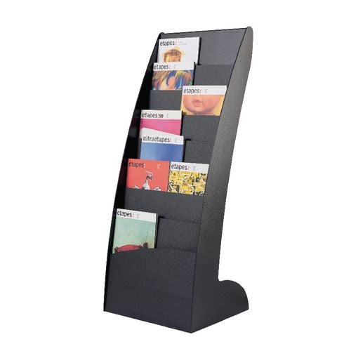 Portafolletos exposito courbo paperflow 285.01 poliestireno 108,3x44,3x35cm negro