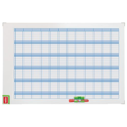 Agenda annuale senza data nobo performance 60x90 cm bianco blu