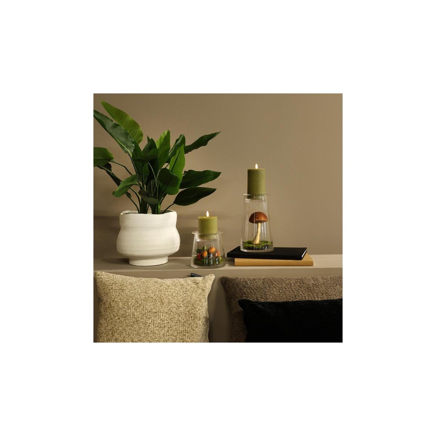 Bicchiere decorativo Countryfield con coperchio a ciotola trasparente h13,5 cm