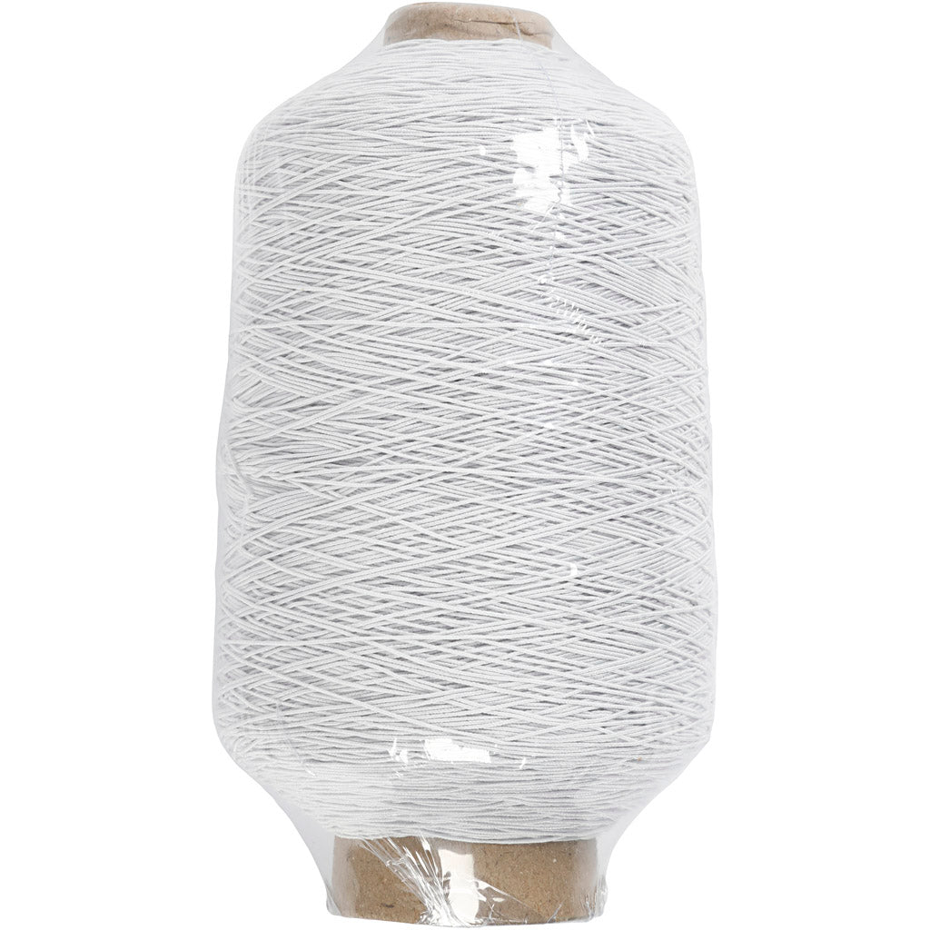 Filato elastico sottile e rotondo, bianco, 1500 m 1 rotolo