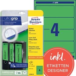 Etichette per cartelle avery zweckform l4767-20 verde opaco