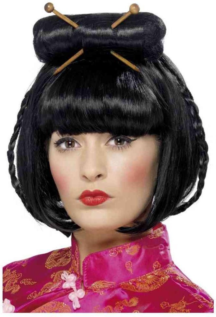 Parrucca Smiffys da donna orientale nera
