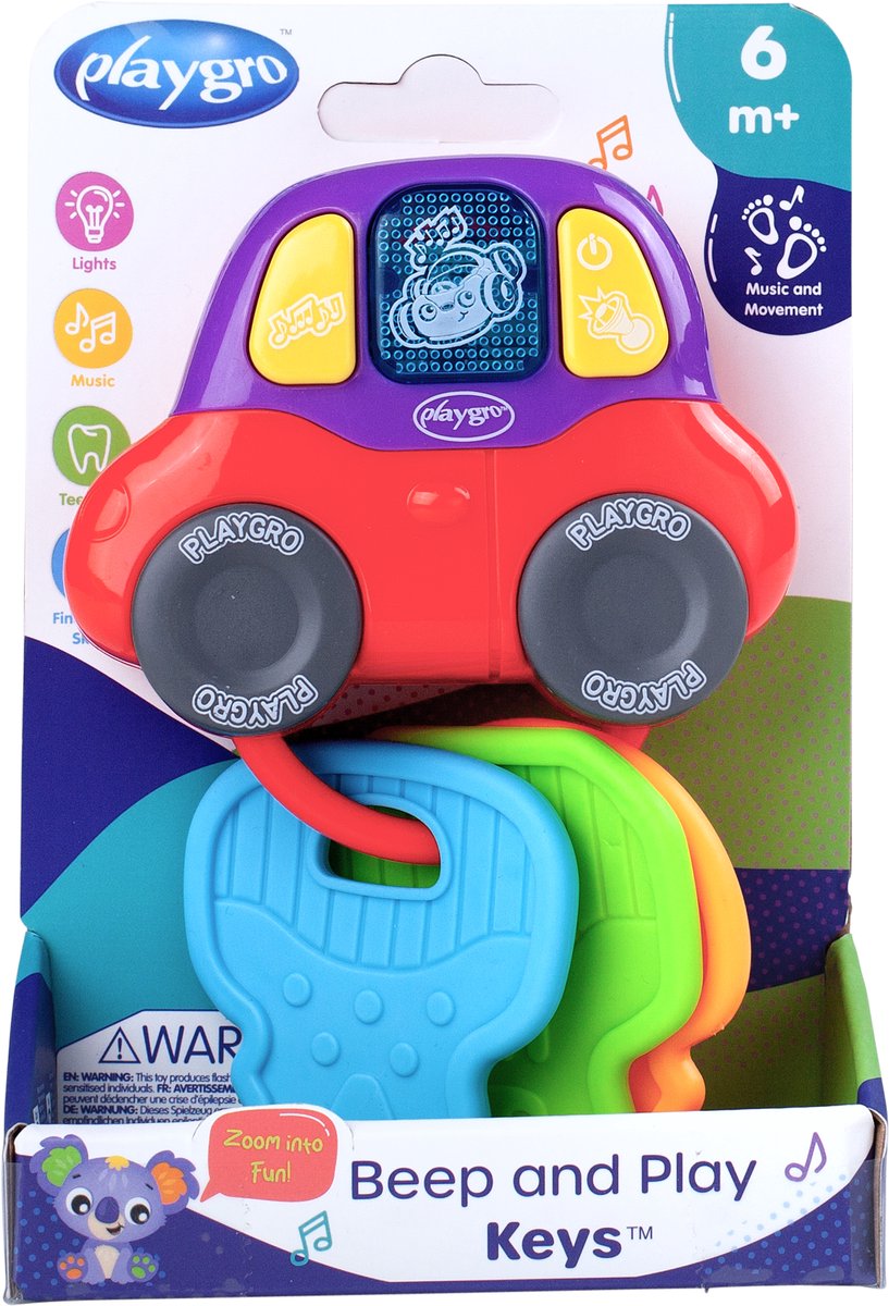 playgro beep and play llaves - sonajero - sonajero para la dentición - aro para la dentición - juguetes para bebe - juguete para la dentición - juguetes para agarrar - juguete - sonajero para bebe - con luz y sonido