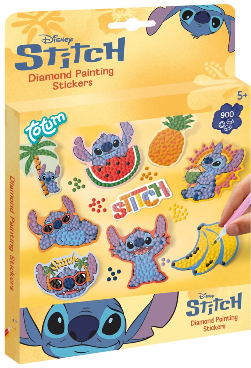 Make Totum Disney Stitch 9 large stickers with 900+ diamond painting stickers - crafting creative toys for boys and girls from 5 years