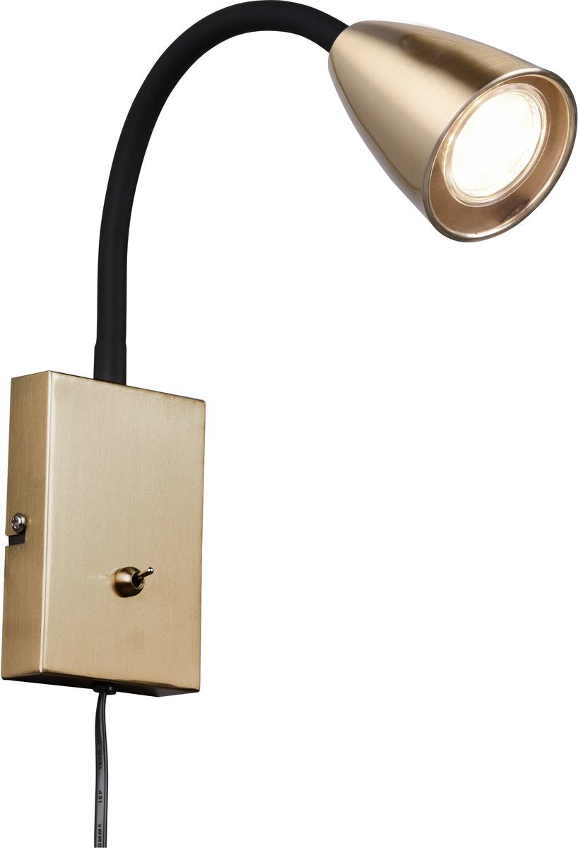 Trio wanda - wandlamp - messing mat - excl. 1x gu10 4,9 w - flexibel - wandmontage - flex - connect
