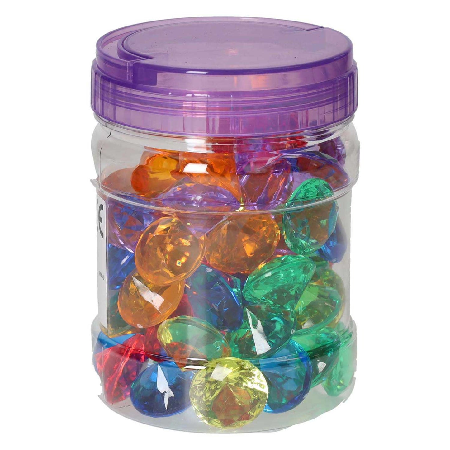 Diamantes de juego transparentes de colores - 60 uds.