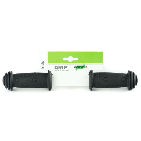 Mango de bicicleta para niños Widek: negro básico, 100 mm, goma