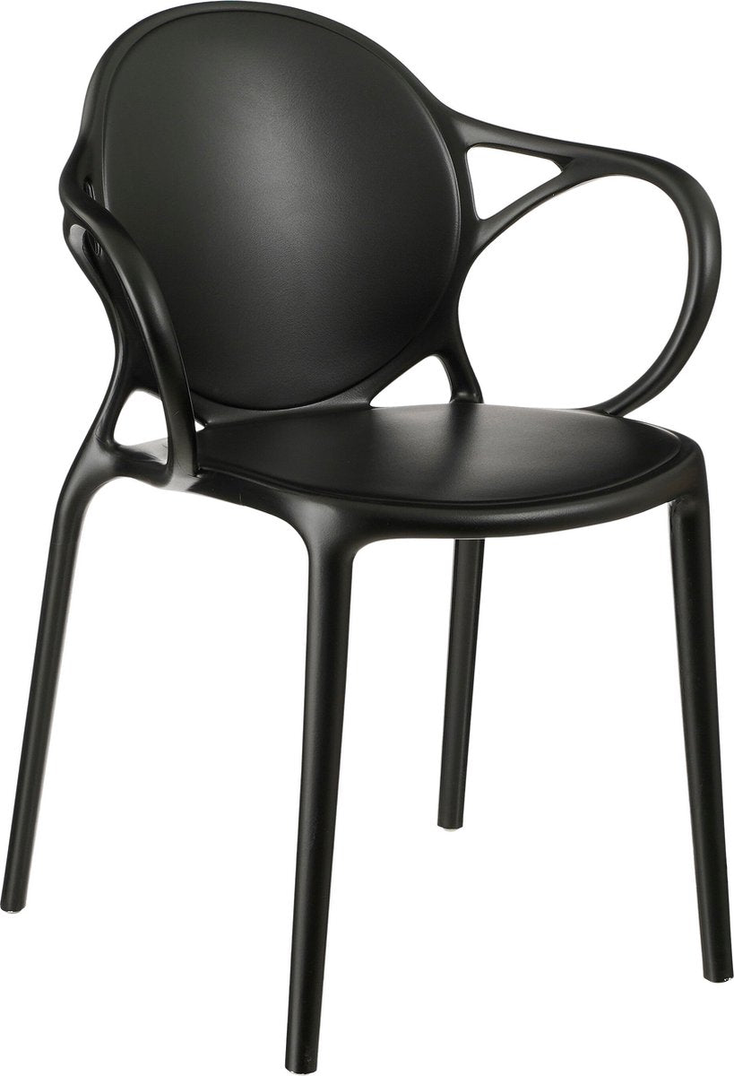 Sedia da giardino con decorazioni Mica Nebraska - 56x56,5x80 cm - polipropilene - nero
