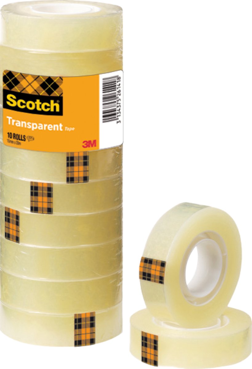 Nastro Scotch ® per usi generali, trasparente, torre, 15 mm x 33 m, torre da 10 rotoli