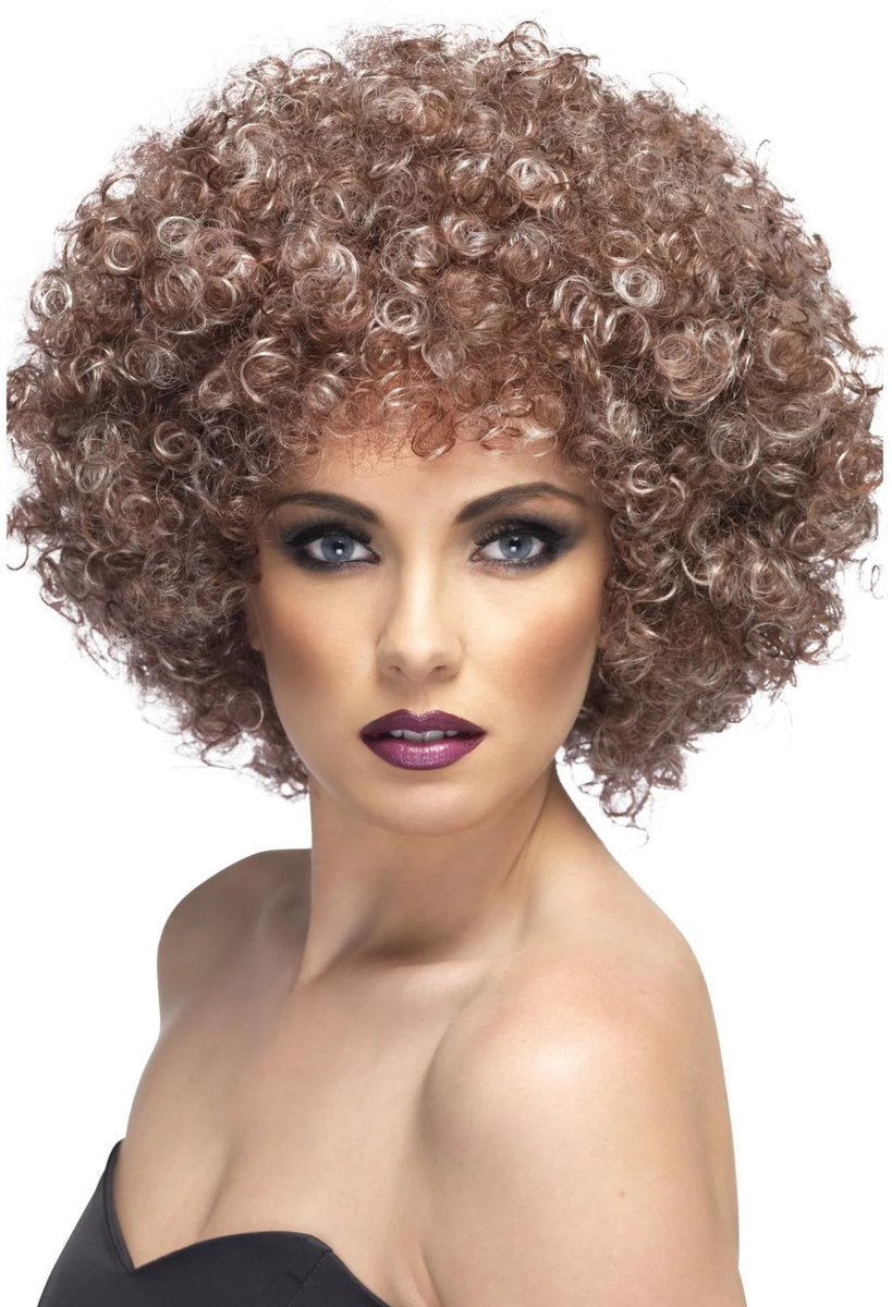 Smiffys smiffy's afro pruik - beige haar - krullen - seventies - carnaval - volwassenen