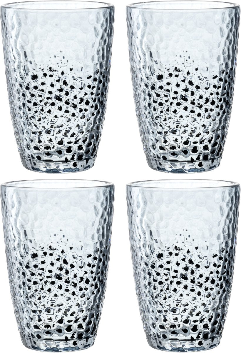 Bicchiere long drink Leonardo 340ml blu matera - set da 4
