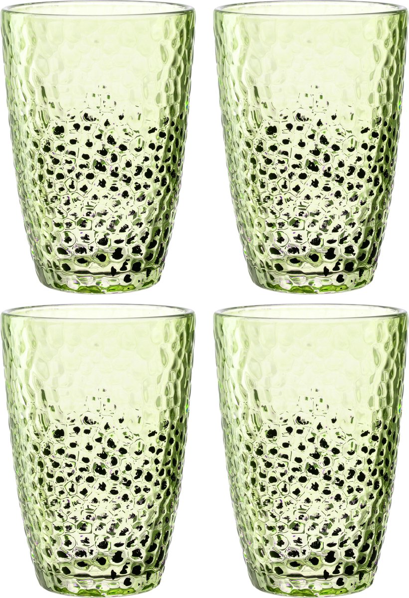 Bicchiere long drink Leonardo 340ml verde matera - set da 4