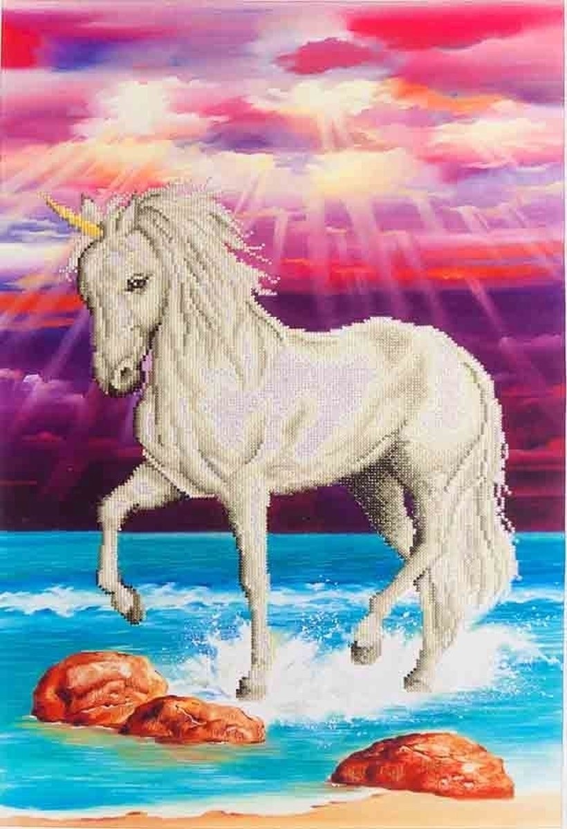 Diamond dotz® diamond dotz eenhoorn - diamond painting - 11.837 dotz - 77x51 cm