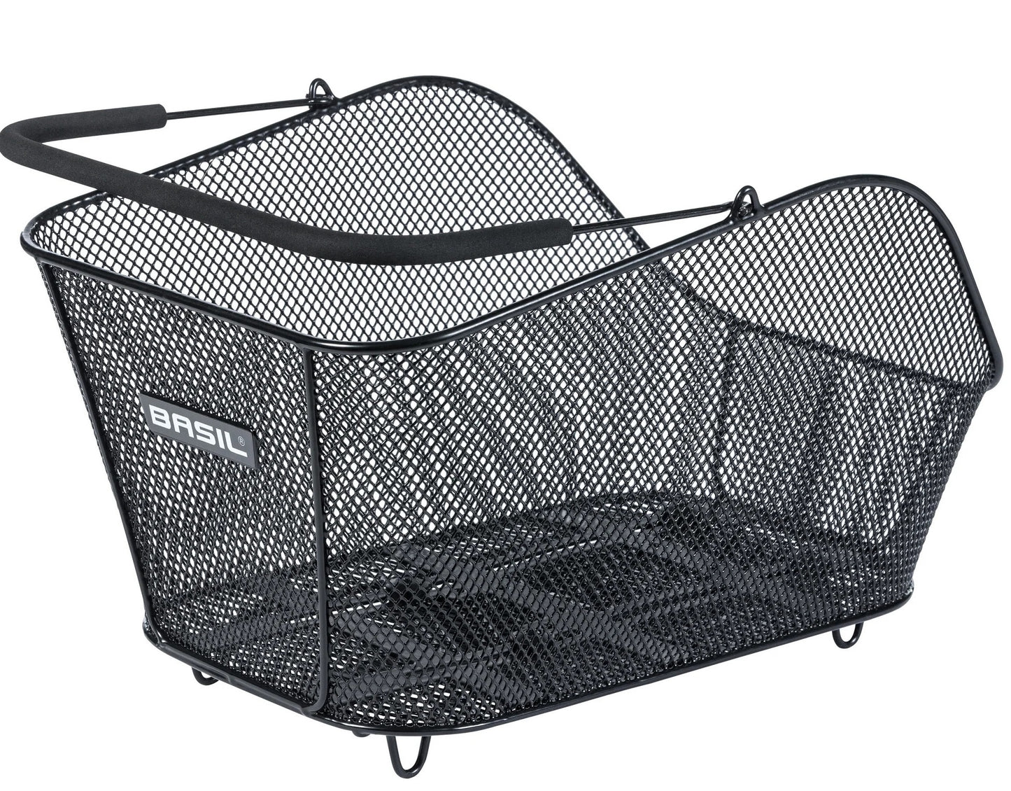 Icono de canasta de albahaca m mik de acero de malla fina negra