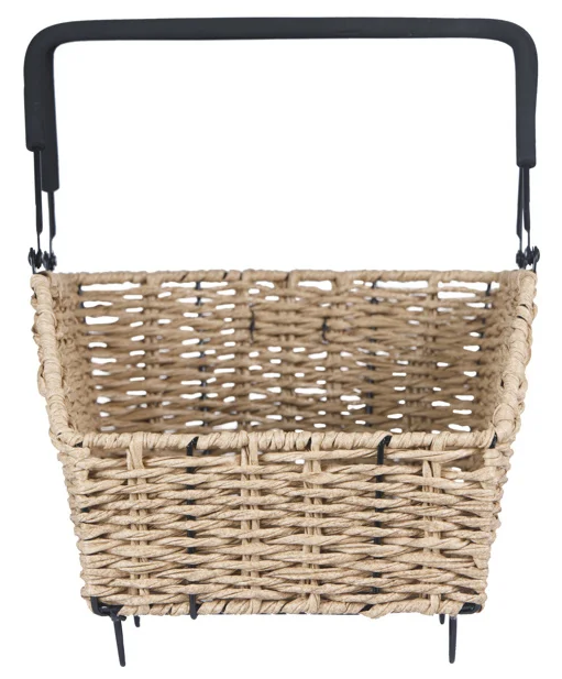 Basil Bicicleta Cesta CentO Rattan Look Multi System 40 x 25 x 12 cm - pasto marino