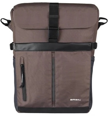 Basil Bolso de hombro para bicicletas MOVE Mik Hooks Brown con casco Bak | 15l