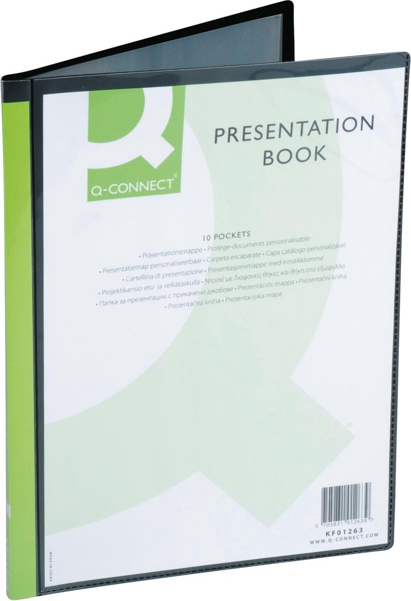 Q-connect show album personalizzabile a4 10 buste nere 12 pezzi