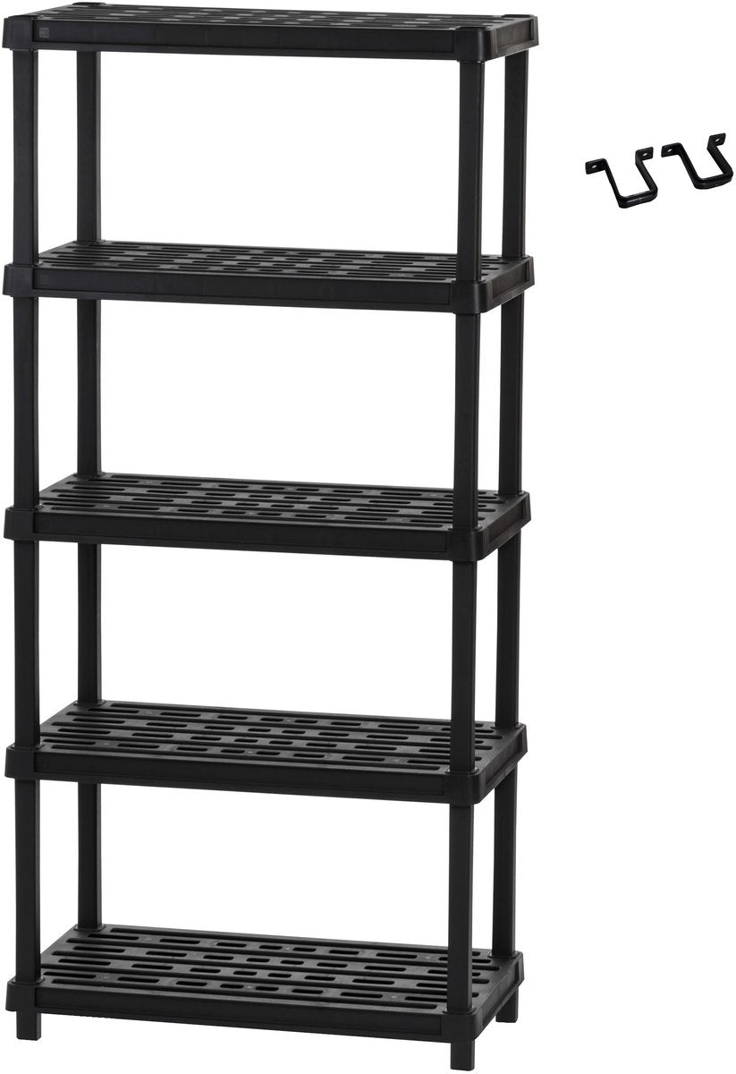 Iris storage rack l - 5 layers - extra spacious - plastic - black