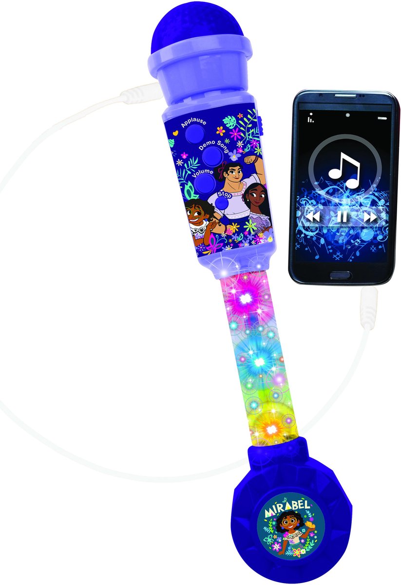 Microfono luminoso alla moda Lexibook encanto con altoparlante (aux-in), melodie ed effetti sonori