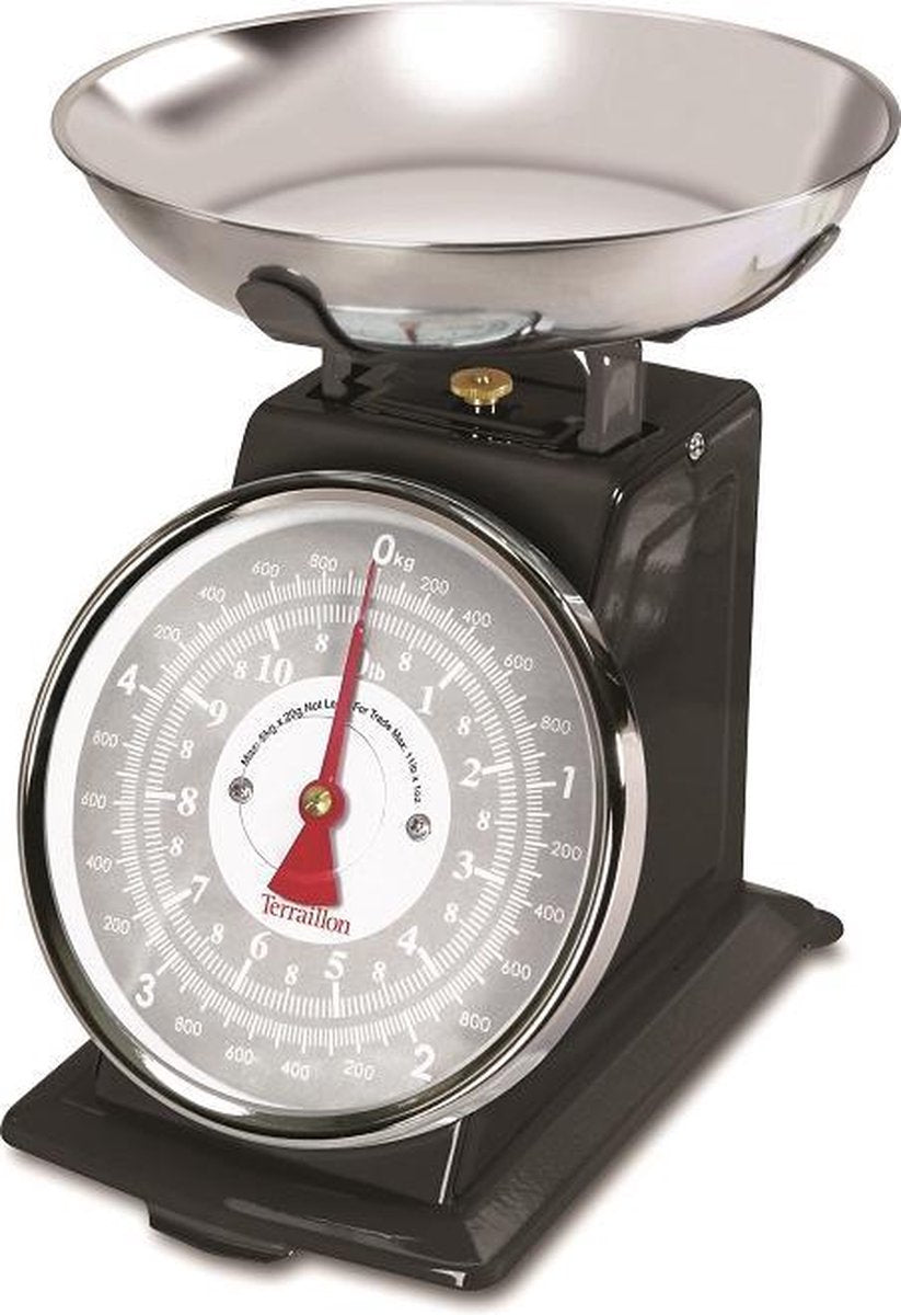 Terraillon tradicion 500 - báscula de cocina retro - negro