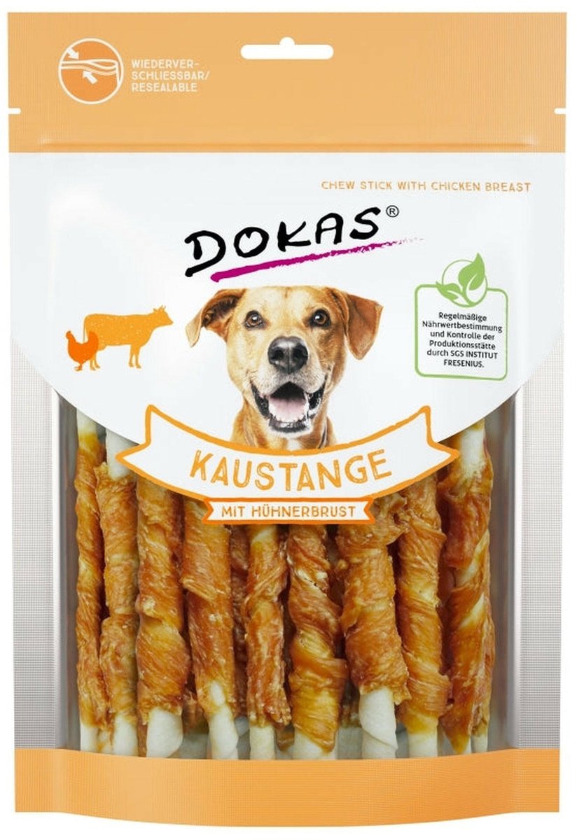 Dokas snack para perros en barra masticable con filete de pollo - 200g