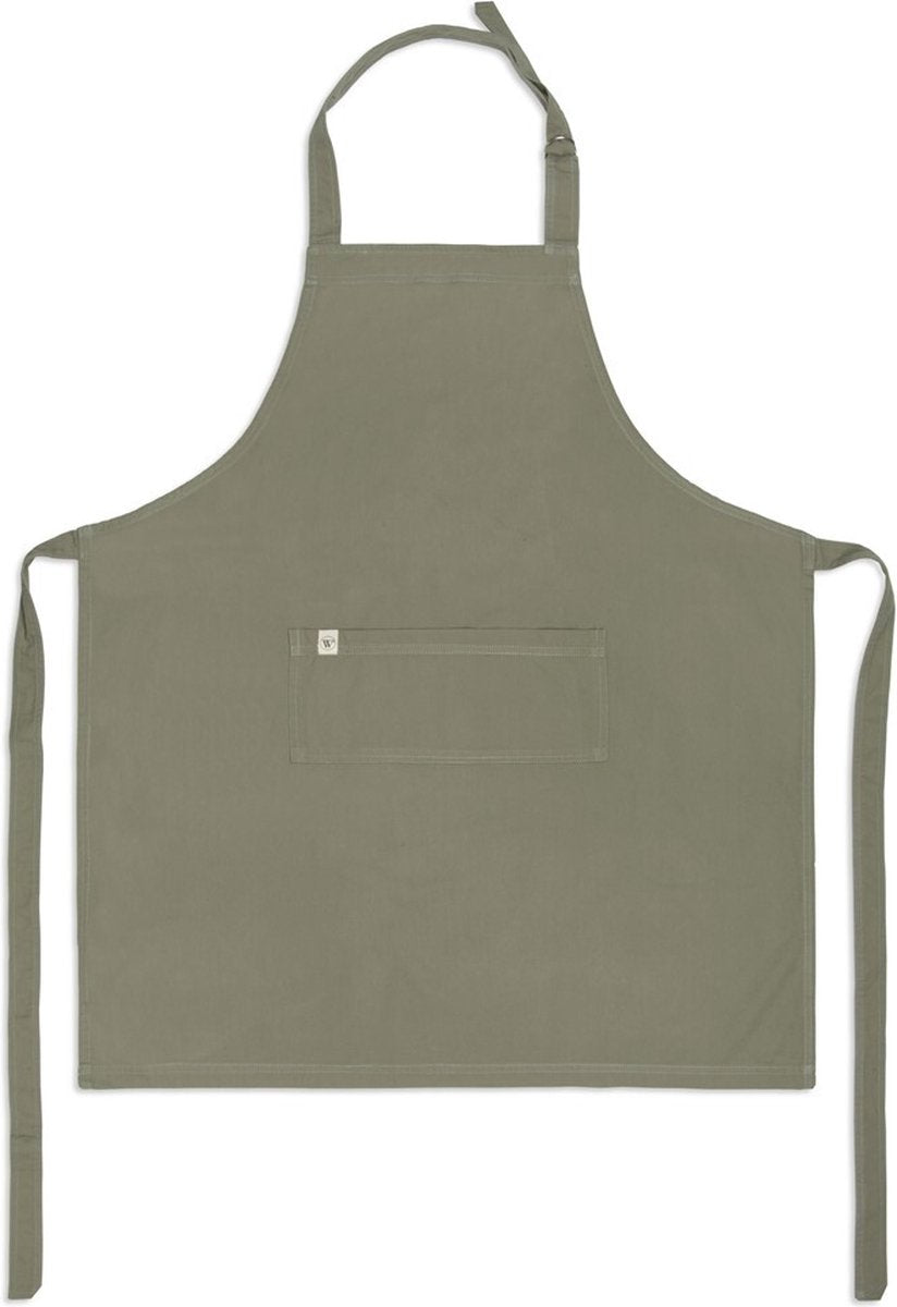 Grembiule da cucina Walra cuoco con felicità - 75x90 - 100% cotone - verde militare