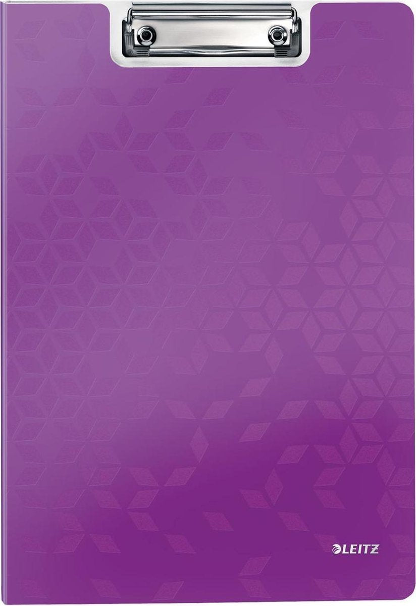 Portapapeles A4 de plástico wow de Leitz con tapa y funda insertable - capacidad hasta 75 hojas - violeta