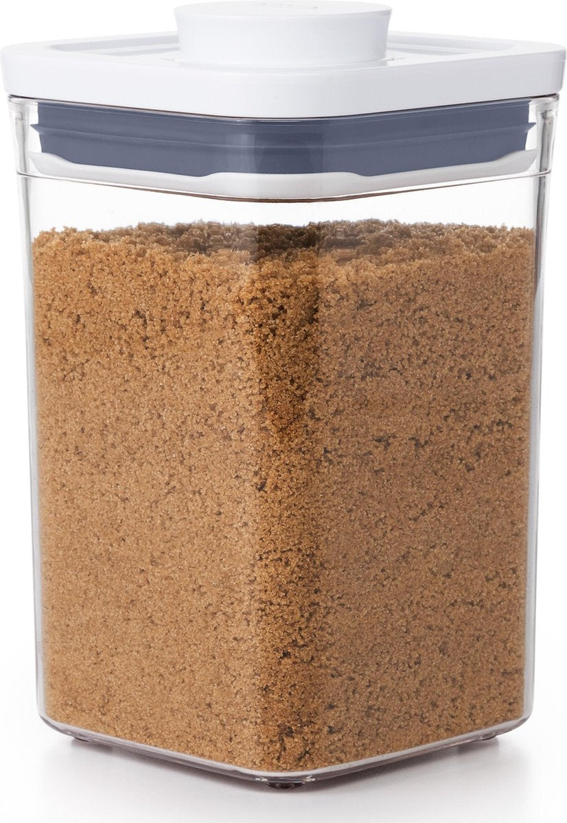 Lattina di stoccaggio Oxo 'pop' piccola quadrata - bassa (1,0 litri)