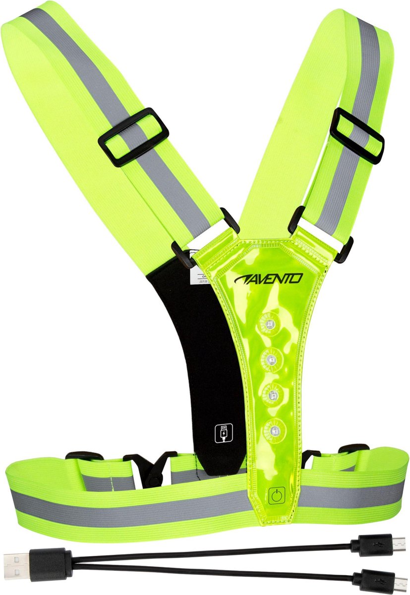 Gilet di sicurezza sportivo Avento - ricaricabile - USB-C - LED