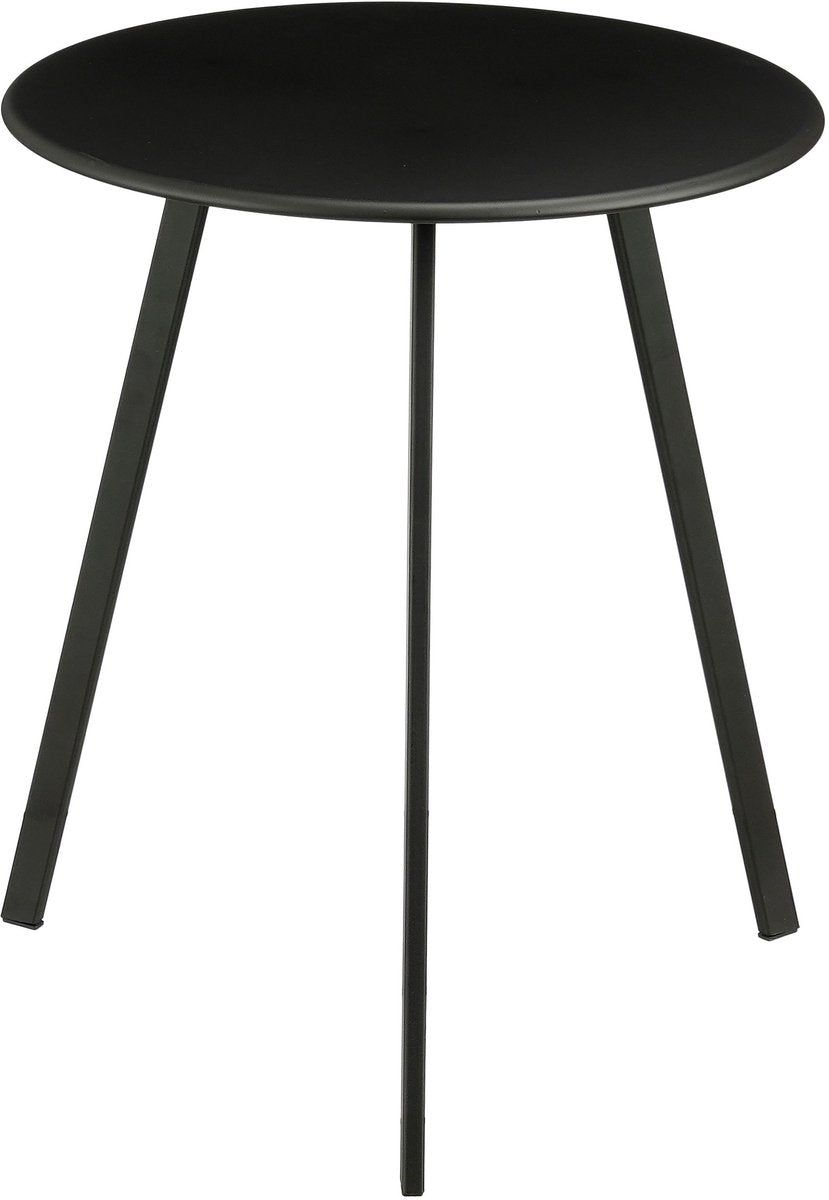Mica decorations seatle side table for outdoor - round coffee table - plant table and coffee table - h45 x d38 cm - iron - black