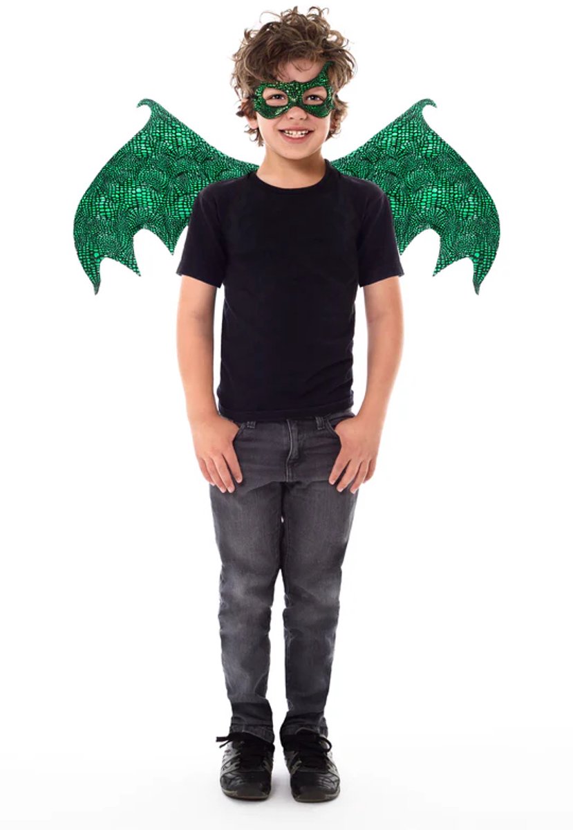 Pequeñas aventuras - dragón verde - set de máscaras de alas
