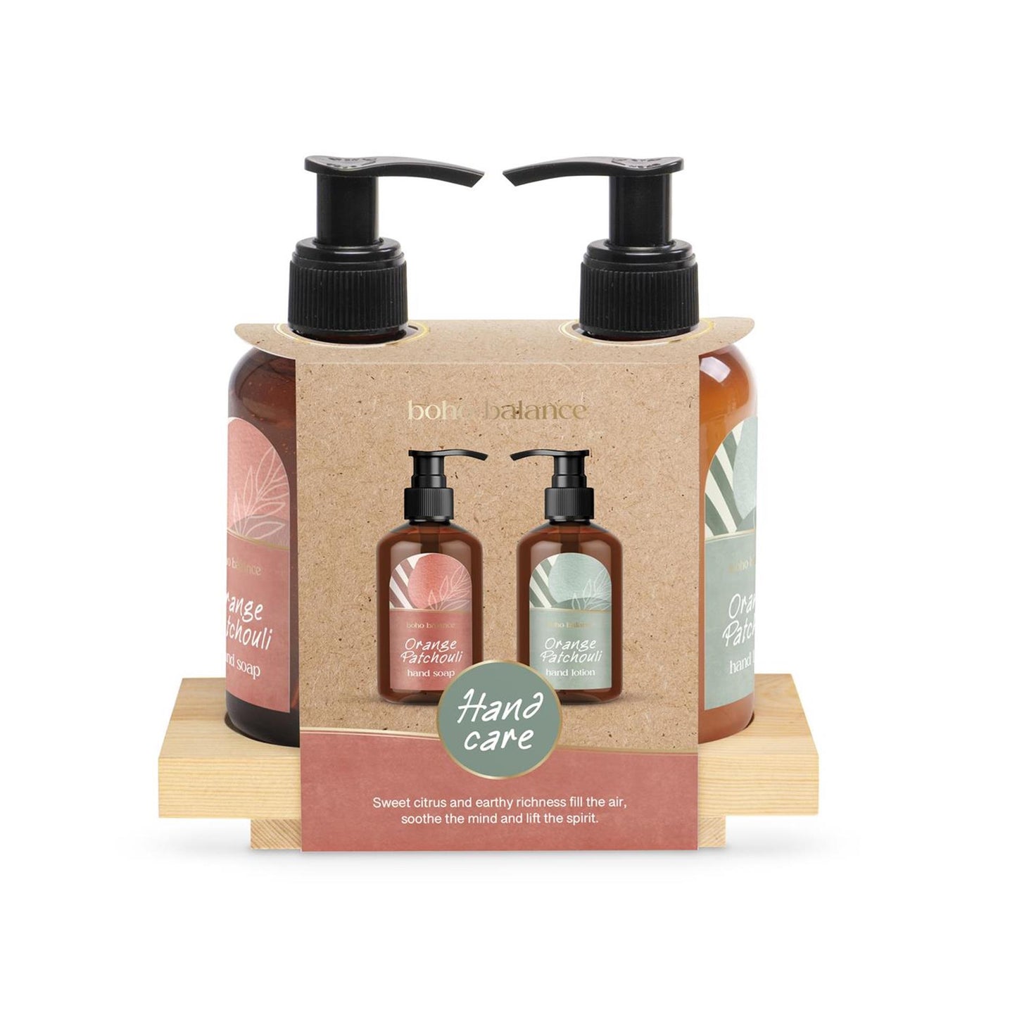Set regalo Boho Balance per il bagno, pompa duo per il corpo domestico
