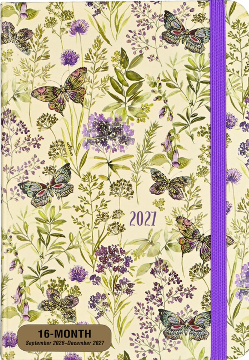 Peter pauper amethyst butterflies compact diary 16-mnds 2027